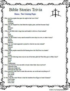 Fun Bible Trivia Questions Answers Bible Bible Quiz Bible Games 