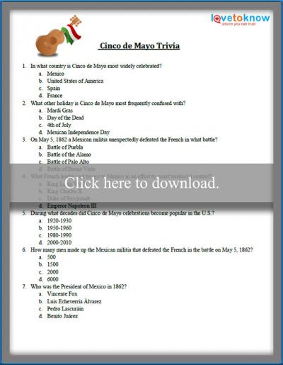 Fun Cinco De Mayo Trivia Questions And Answers Fun Guest