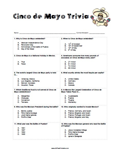 Fun Cinco De Mayo Trivia Questions And Answers Fun Guest