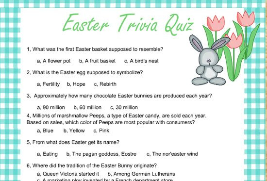 Spring Trivia Questions Printable