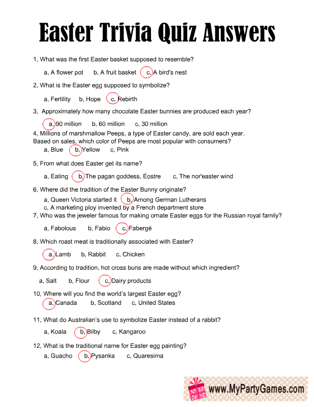 Free Printable Easy Trivia Questions And Answers