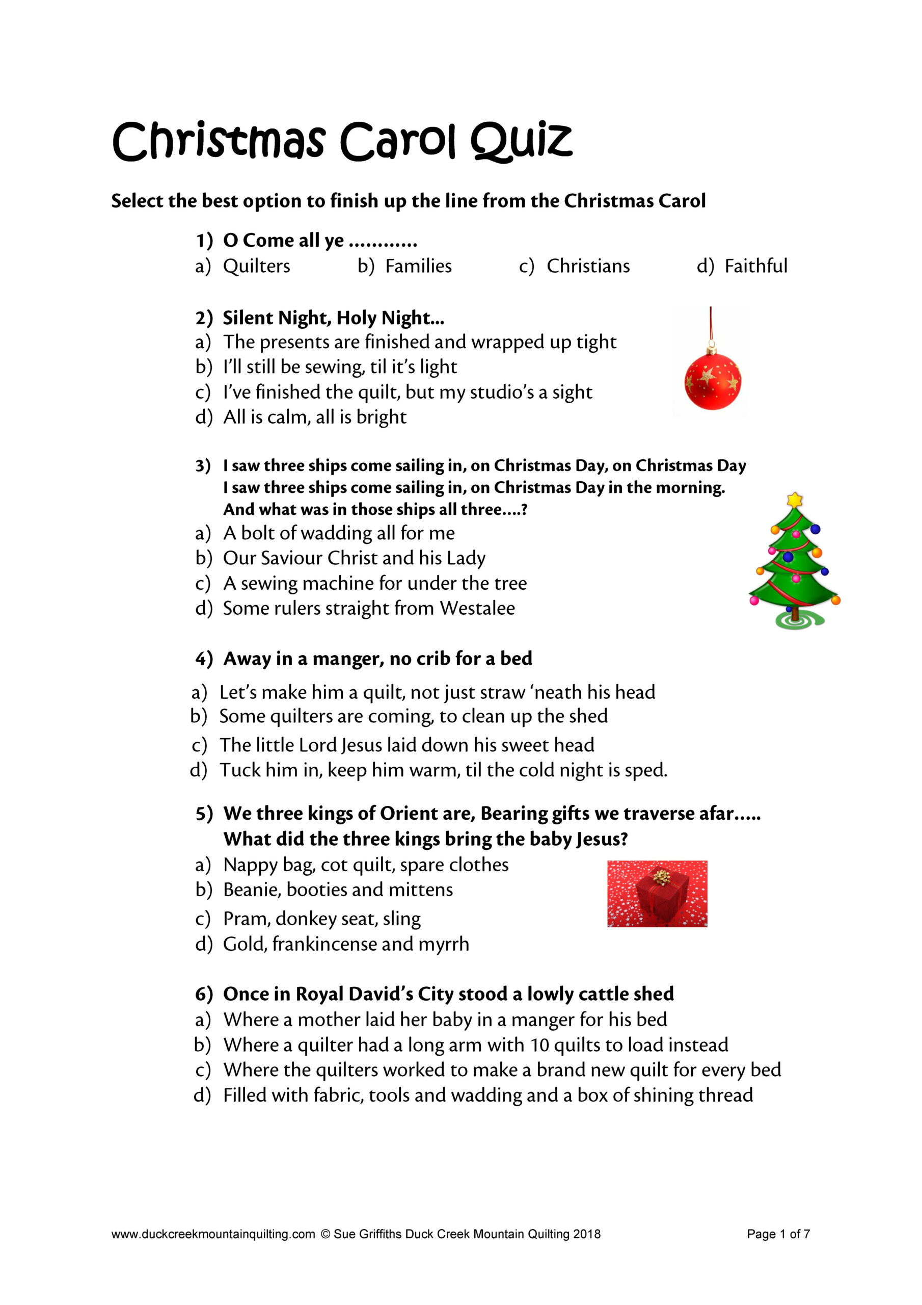 Funny Christmas Trivia Multiple Choice Idalias Salon