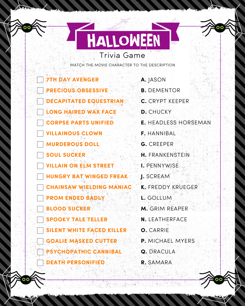 Halloween Trivia Print Lil 39 Luna