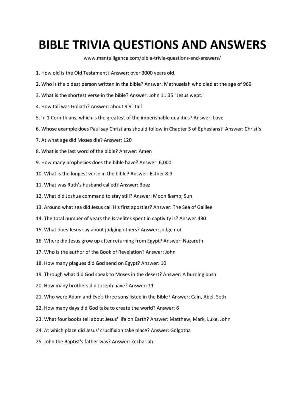 Hard Bible Trivia Questions And Answers Multiple Choice Draw flatulence
