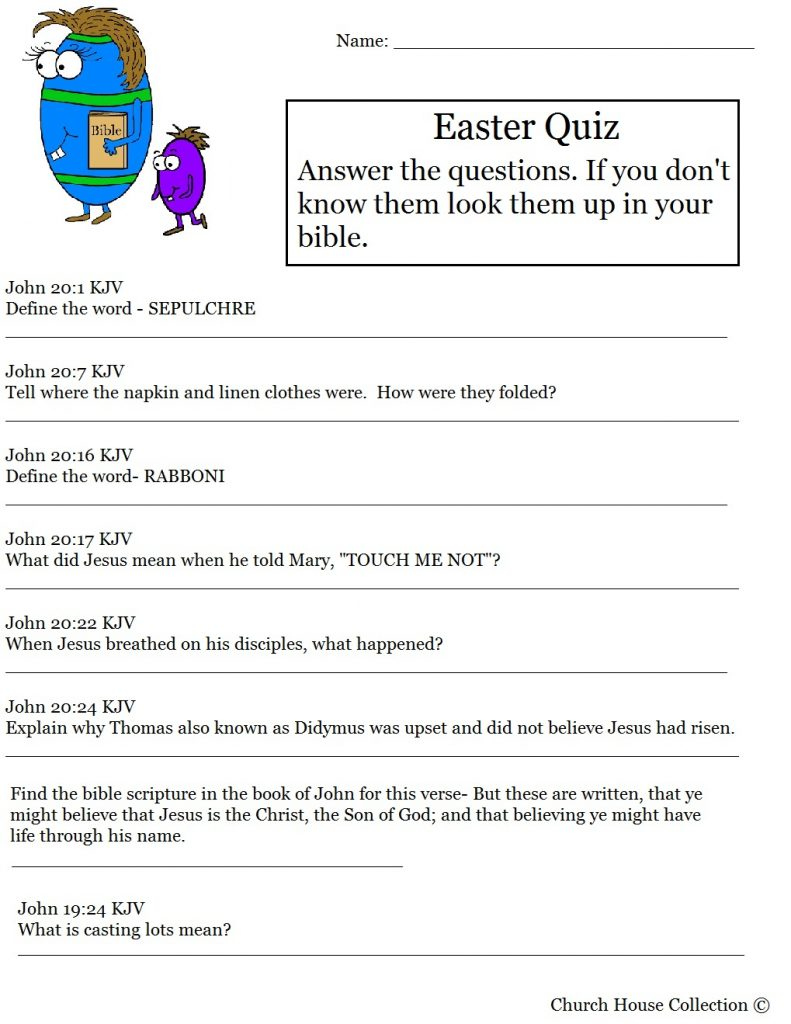 Hard Easter Quiz On Resurrection Of Jesus Free Printable Bible Trivia 