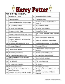 Harry Potter Trivia Questions And Answers Printable