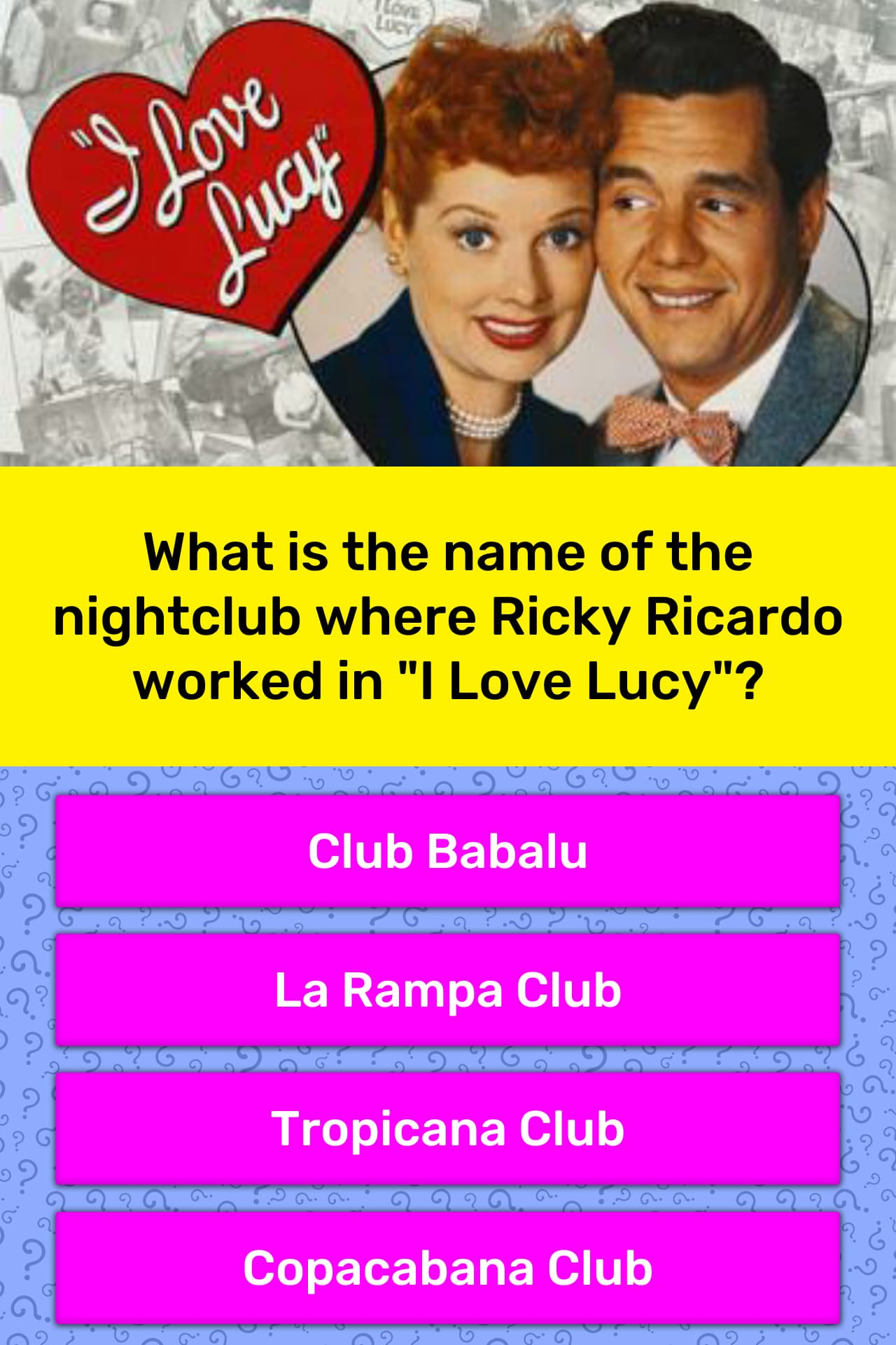 I Love Lucy Trivia Questions And Answers Printable