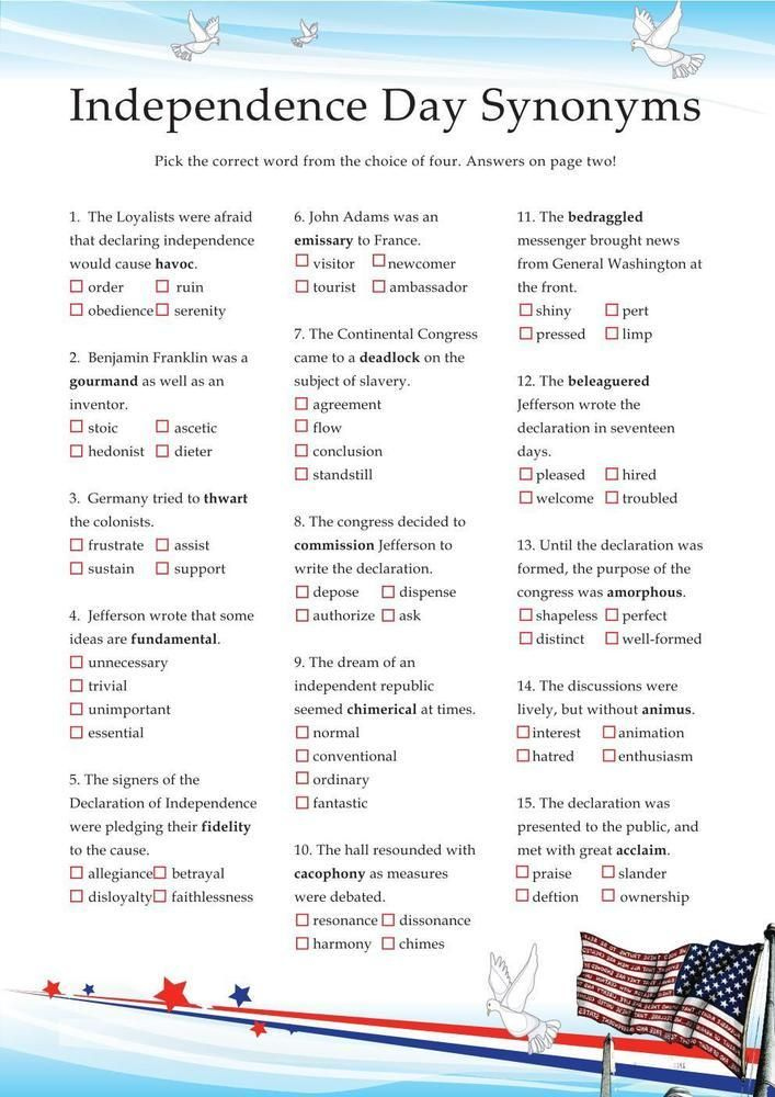 Independence Day Independence Day Game Trivia For Seniors Independence