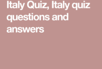 Italian Trivia Questions And Answers Printable