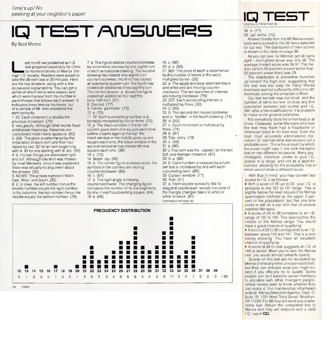 MENSA IQ Test With Answers