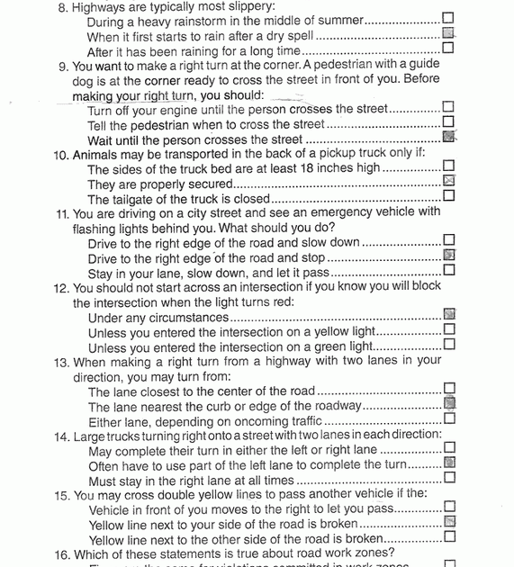 Dmv Test Questions And Answers Printable Printable Questions And Answers