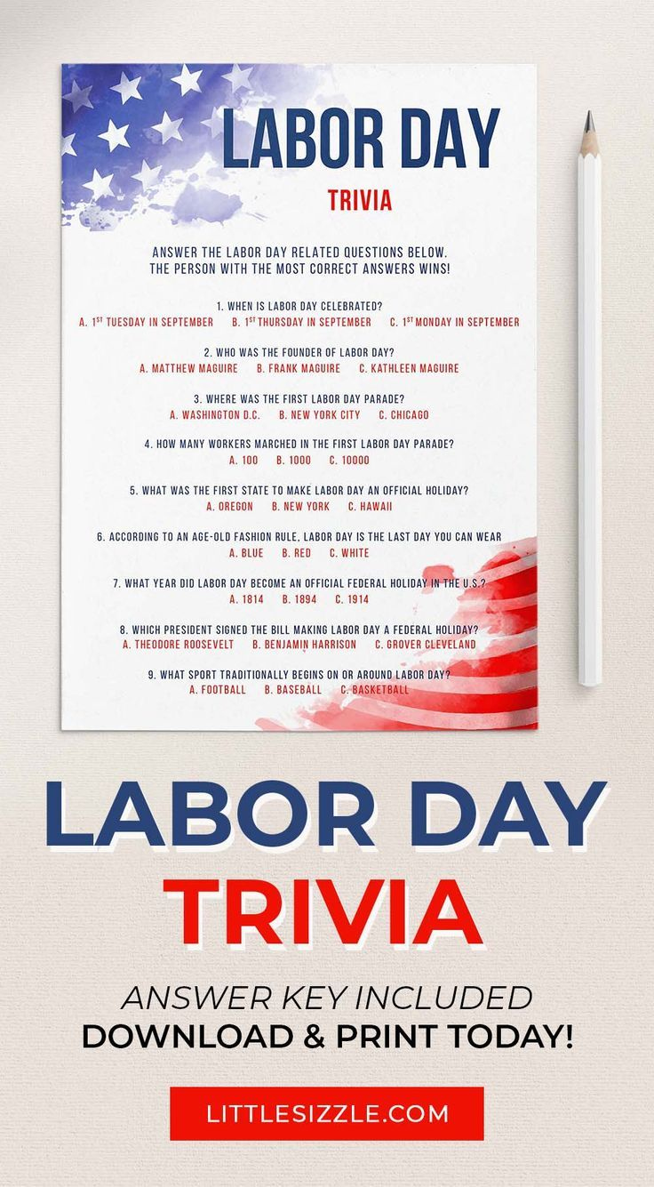 Labor Day Trivia Questions And Answers Printable