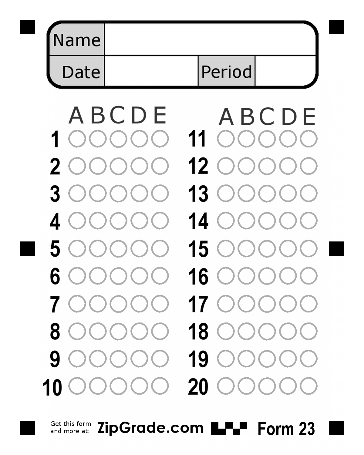 Printable 50 Question Answer Sheet Pdf Multiple Choice A B C D Free