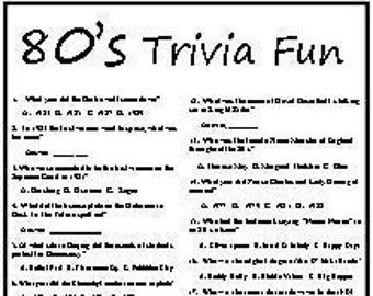 Printable 90s Quiz Question answer Game Etsy 90s Quiz Questions 
