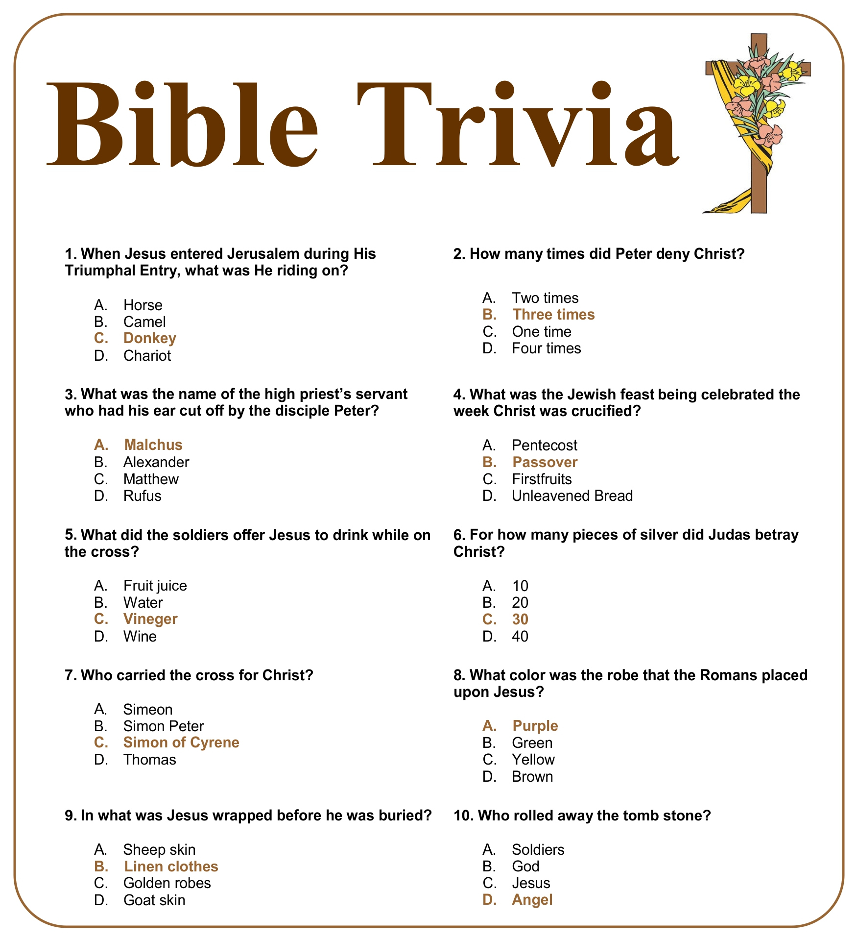 Printable Bible Christmas Trivia Questions And Answers QUIZ QUESTIONS 