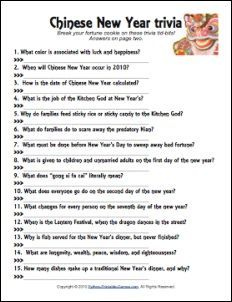 Printable Chinese New Year Trivia Game Chinese New Year Activities 