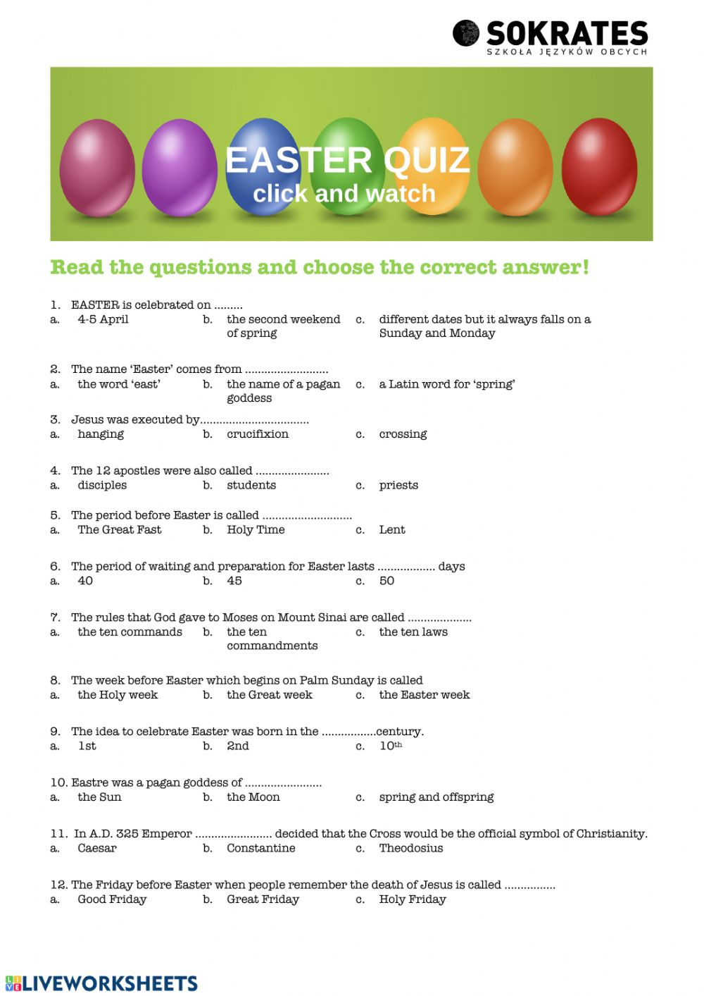 Printable Easter Trivia Questions And Answers Printable Word Searches