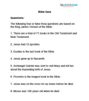 Printable Kjv Bible Trivia Questions And Answers That Are Dashing Roy 