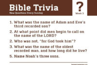 Printable Kjv Bible Trivia Questions And Answers That Are Intrepid