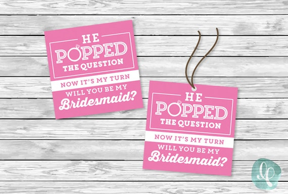 Printable Tag He Popped The Question Engagement Announcement