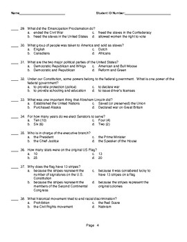 Printable Citizenship Test Questions