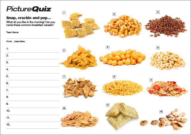 Quiz Number 096 With A Breakfast Cereals Picture Round