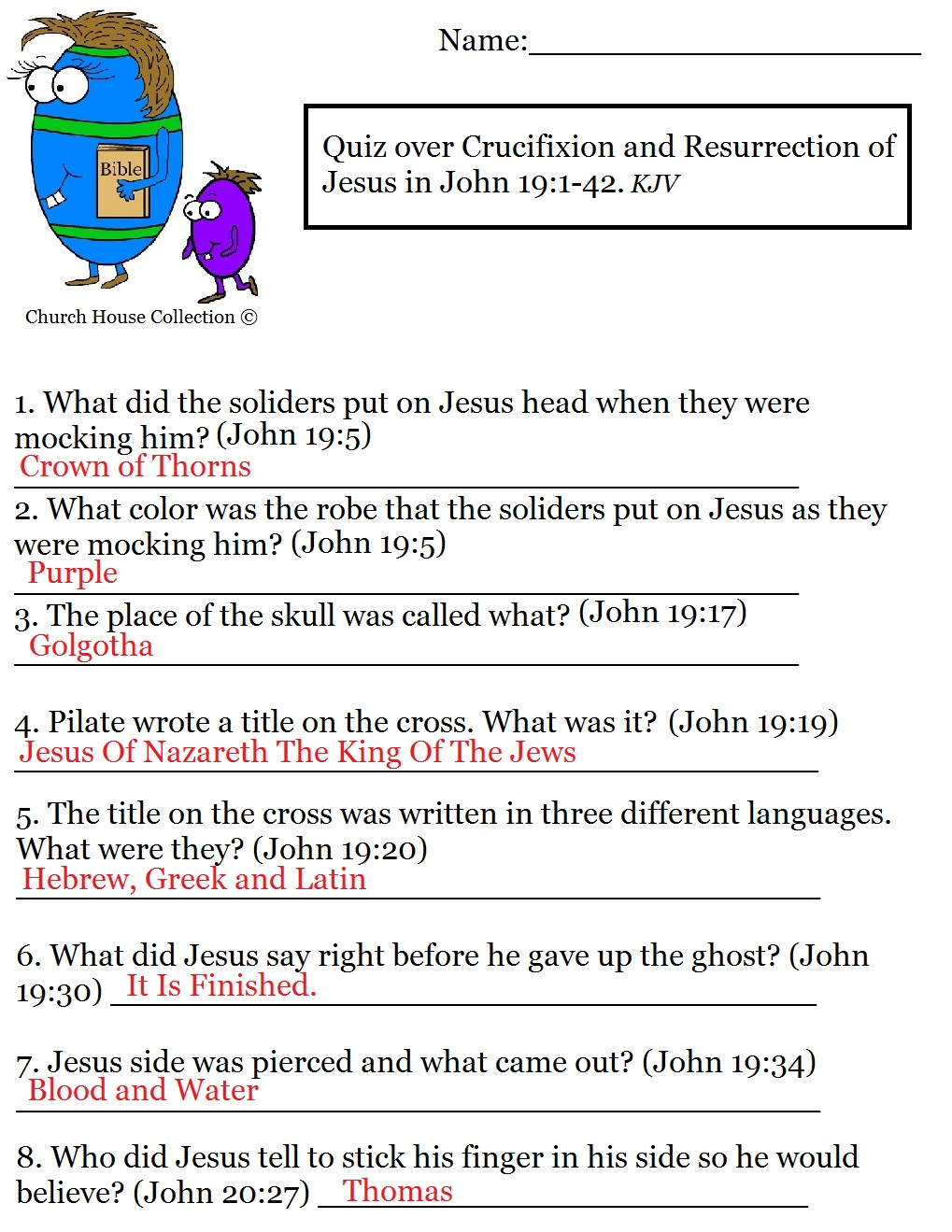 Quiz Over Crucifixion And Resurrection Of Jesus