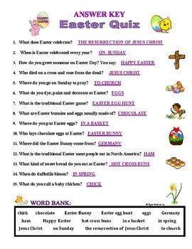 Quiz Riddle Easter Answers