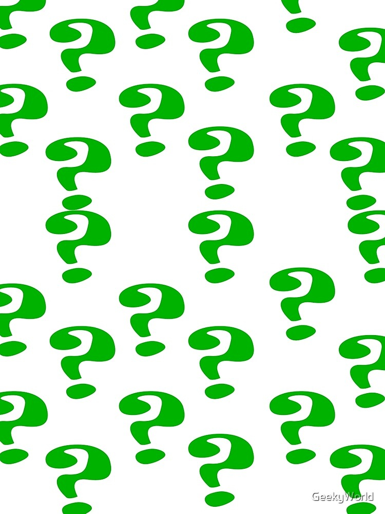  quot Riddler Question Marks quot T shirt By GeekyWorld Redbubble