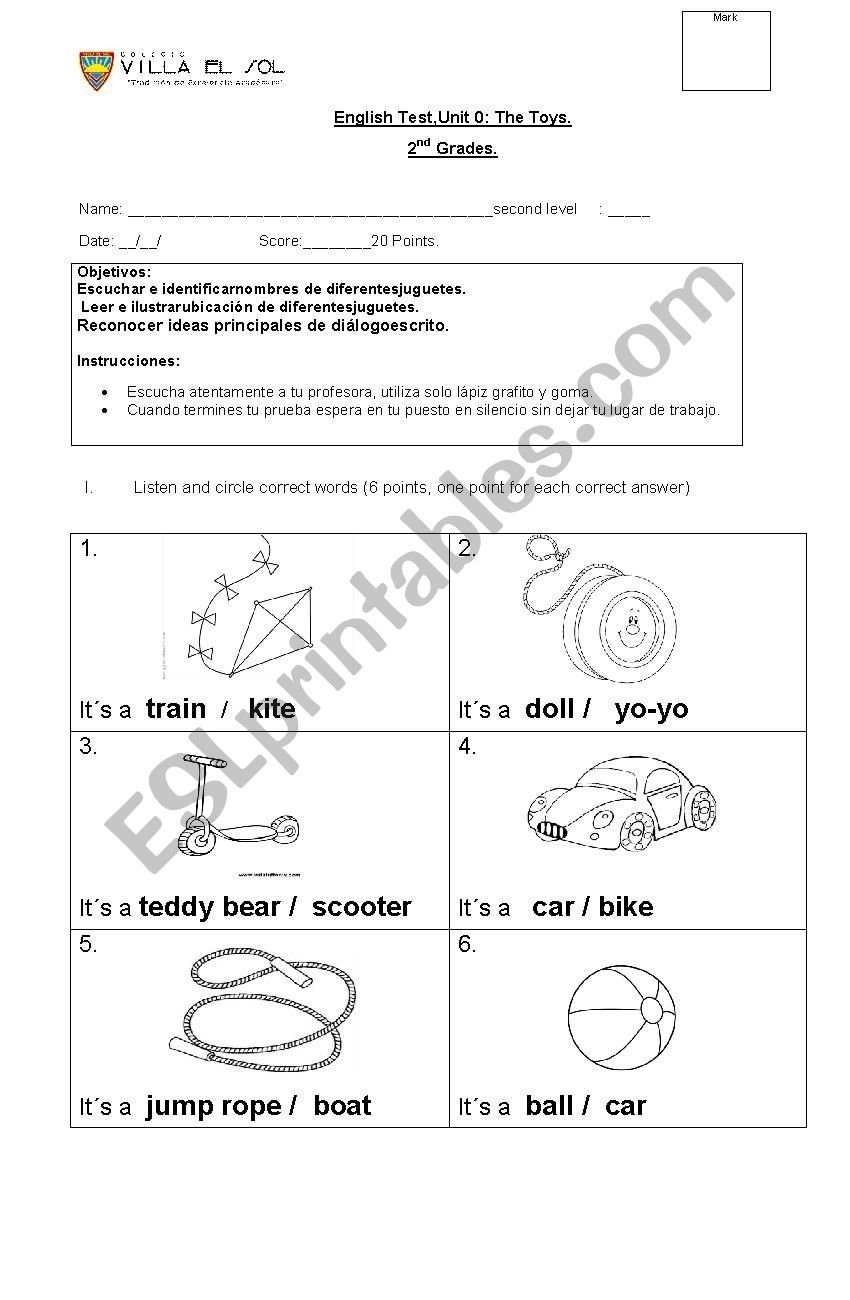 Second Grade Quiz ESL Worksheet By Paulina1234
