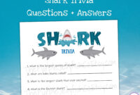 Shark Trivia Questions And Answers Printable Trivia For Kids Etsy In