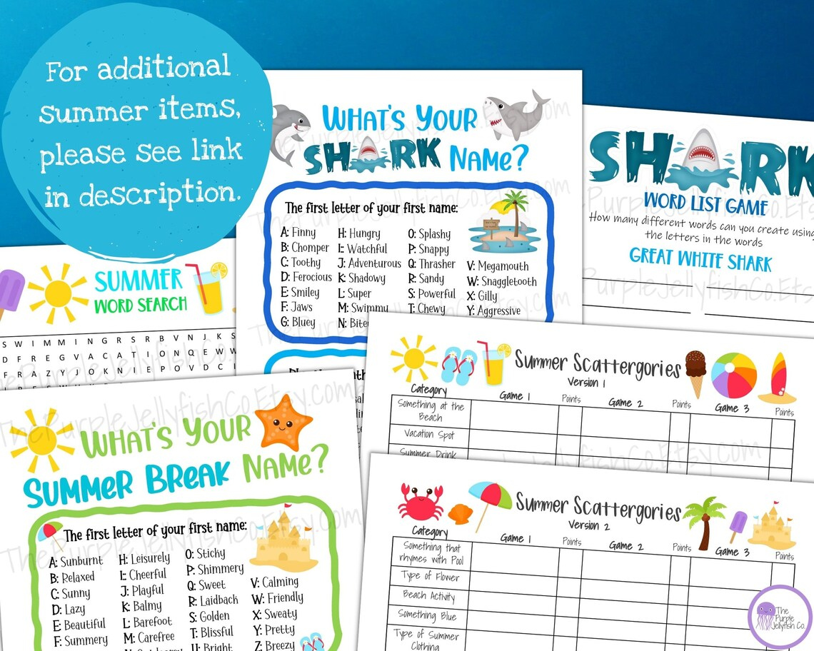 Shark Trivia Questions And Answers Printable Trivia For Kids Etsy