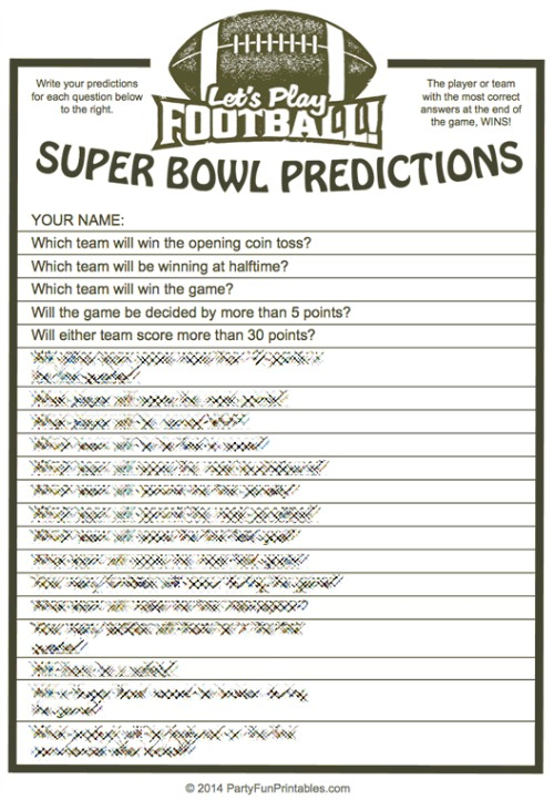 Super Bowl Trivia Questions Printable