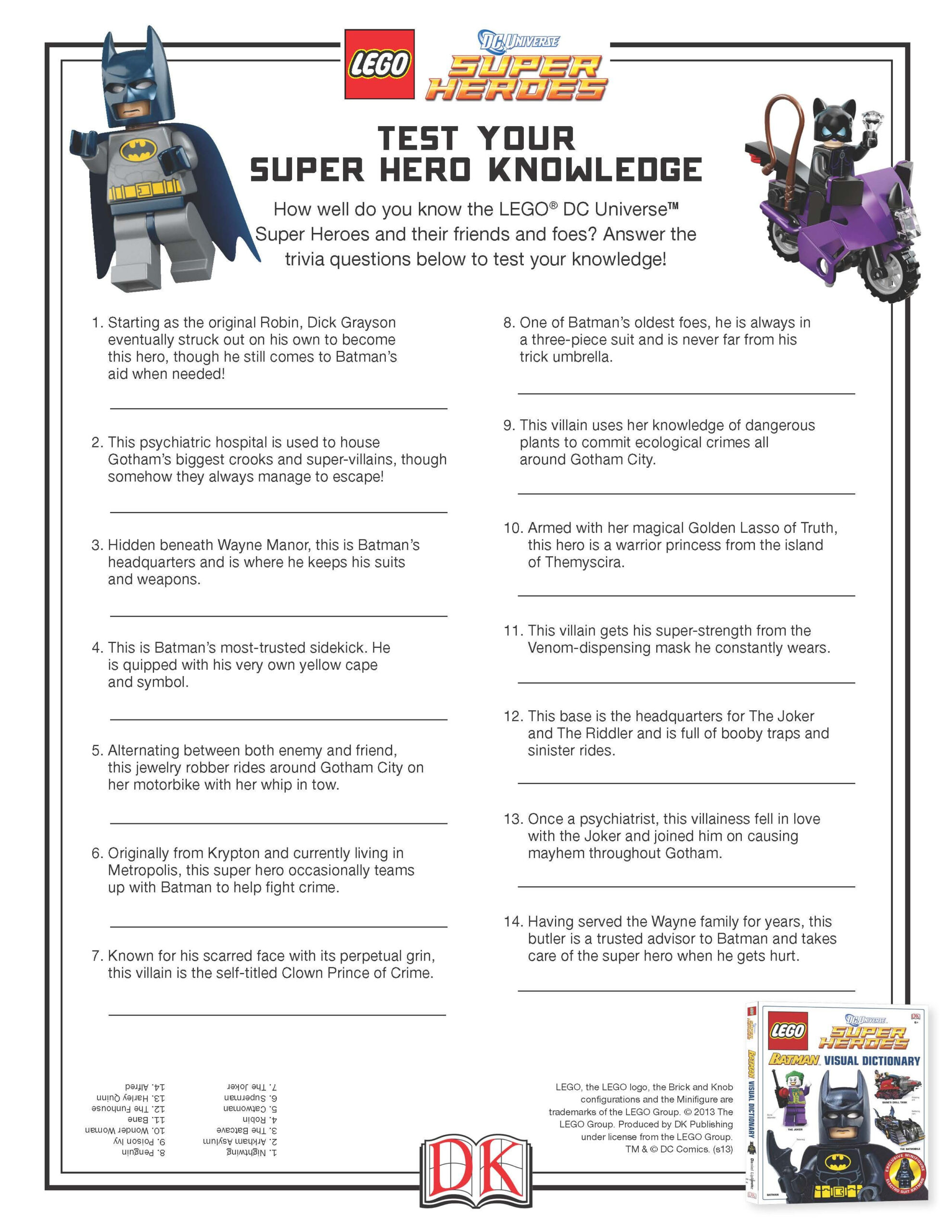 Superhero Trivia Quiz Printable