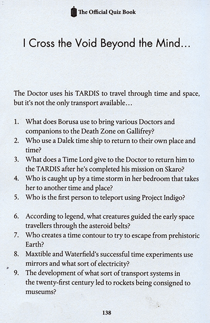 The Official Doctor Who Quiz Book