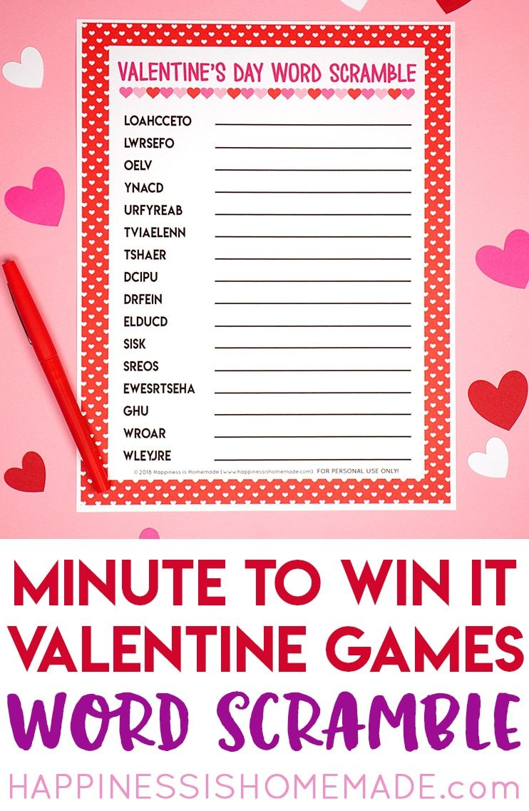 Printable Valentine Games For Seniors