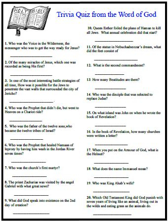 Printable Bible Verse Quiz