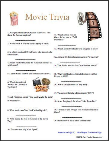 Printable Tv Trivia Questions And Answers