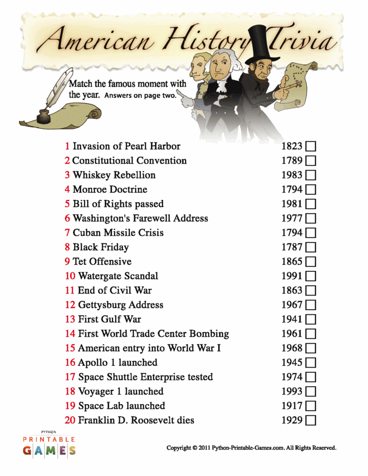 Veterans Day Trivia Questions And Answers Printable
