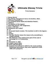 Walt Disney World And Disneyland Disney Trivia Challenge Disney Facts 