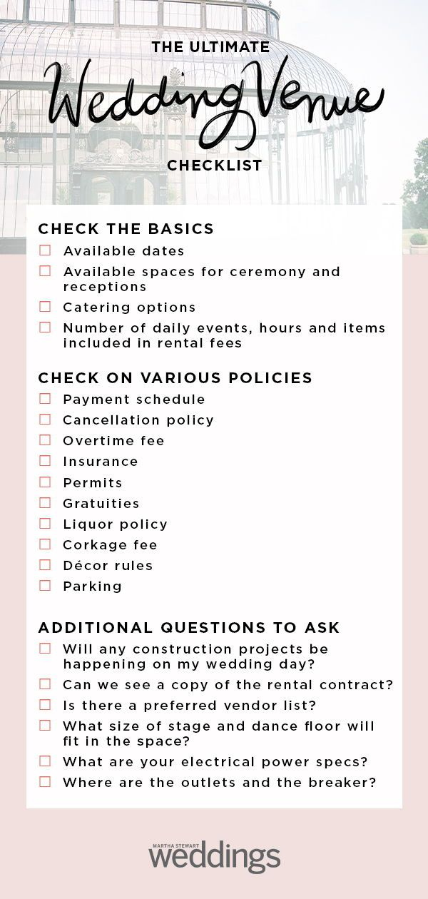 Wedding Venue Checklist Wedding Venues Checklist Wedding Planning 