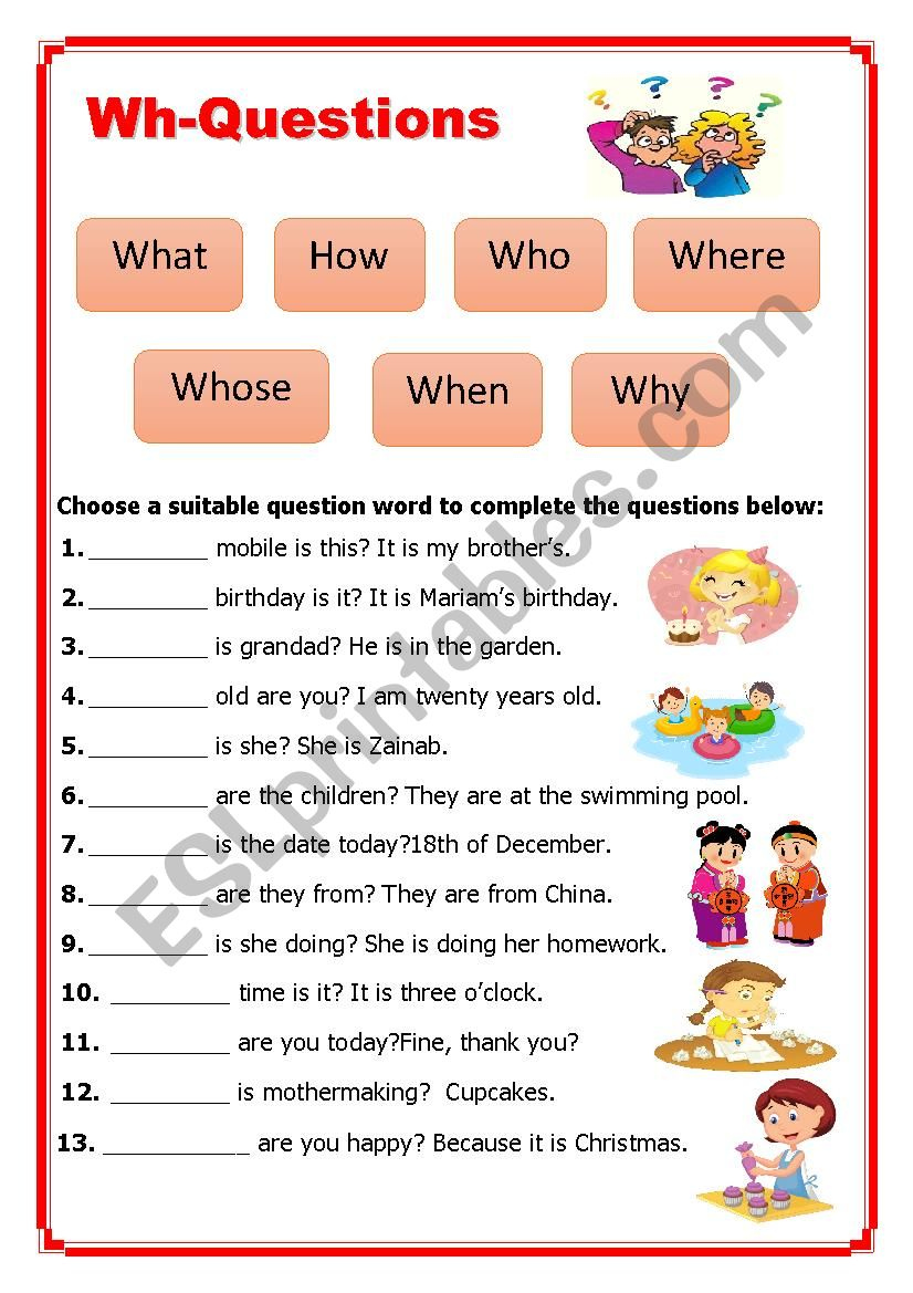 Wh Questions Worksheet Free Esl Printable Worksheets Made By Teachers