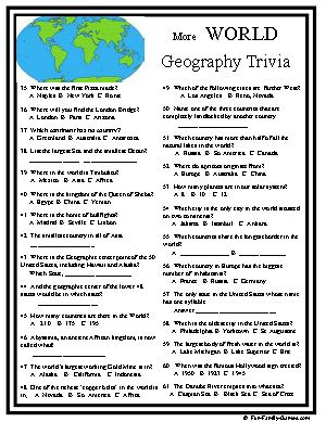 World Geography Trivia Will Test Your School Days Memory Banks 