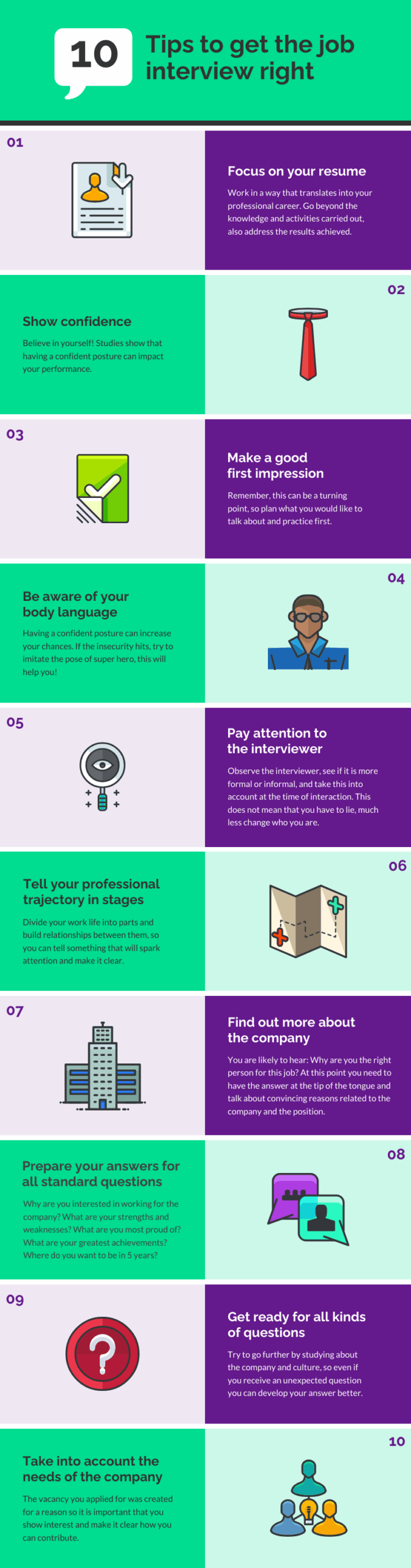 10 Job Interview Tips Infographic Template Venngage