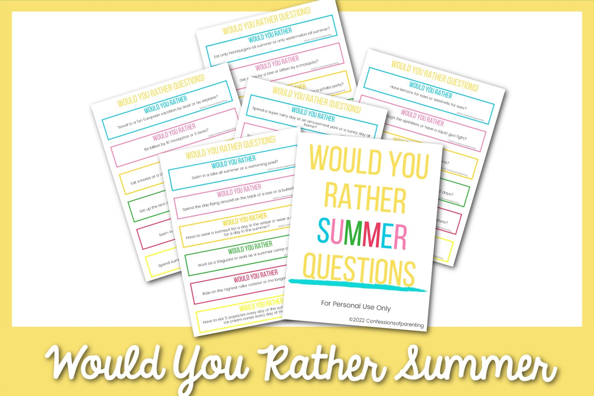100 Best Would You Rather Summer Questions For Kids