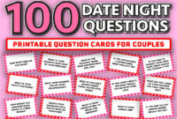 100 Date Night Questions Printable Couples Game Questions For Couples Date Night Game Games For Couples Valentines Day Games Etsy