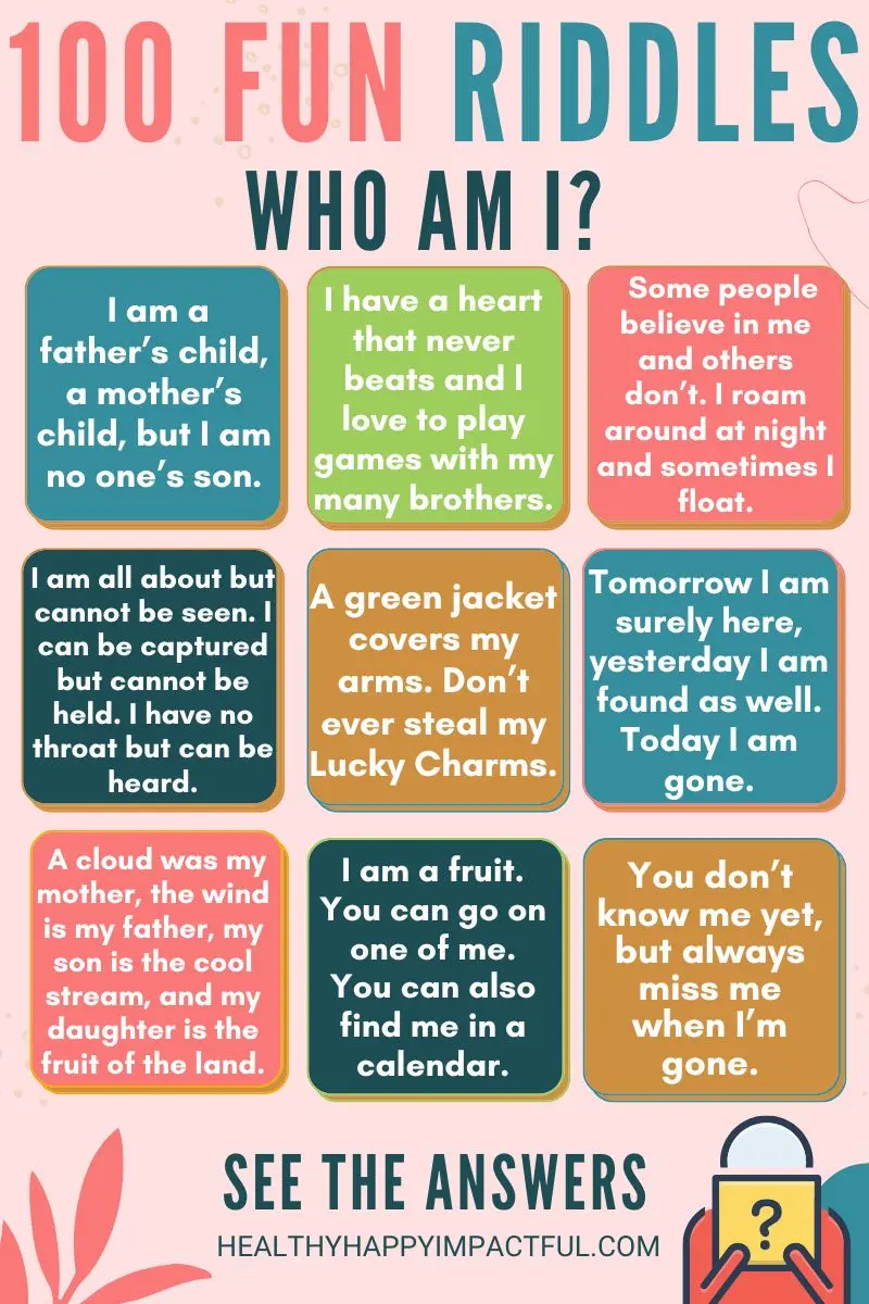 100 Fun Who Am I Riddles With Answers Kids Adults 2025