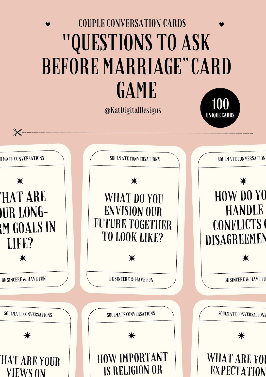 100 Questions To Ask Your Partner Before Marriage Etsy