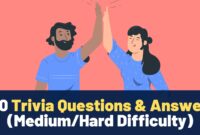 100 Trivia Questions Answers Medium Hard Difficulty