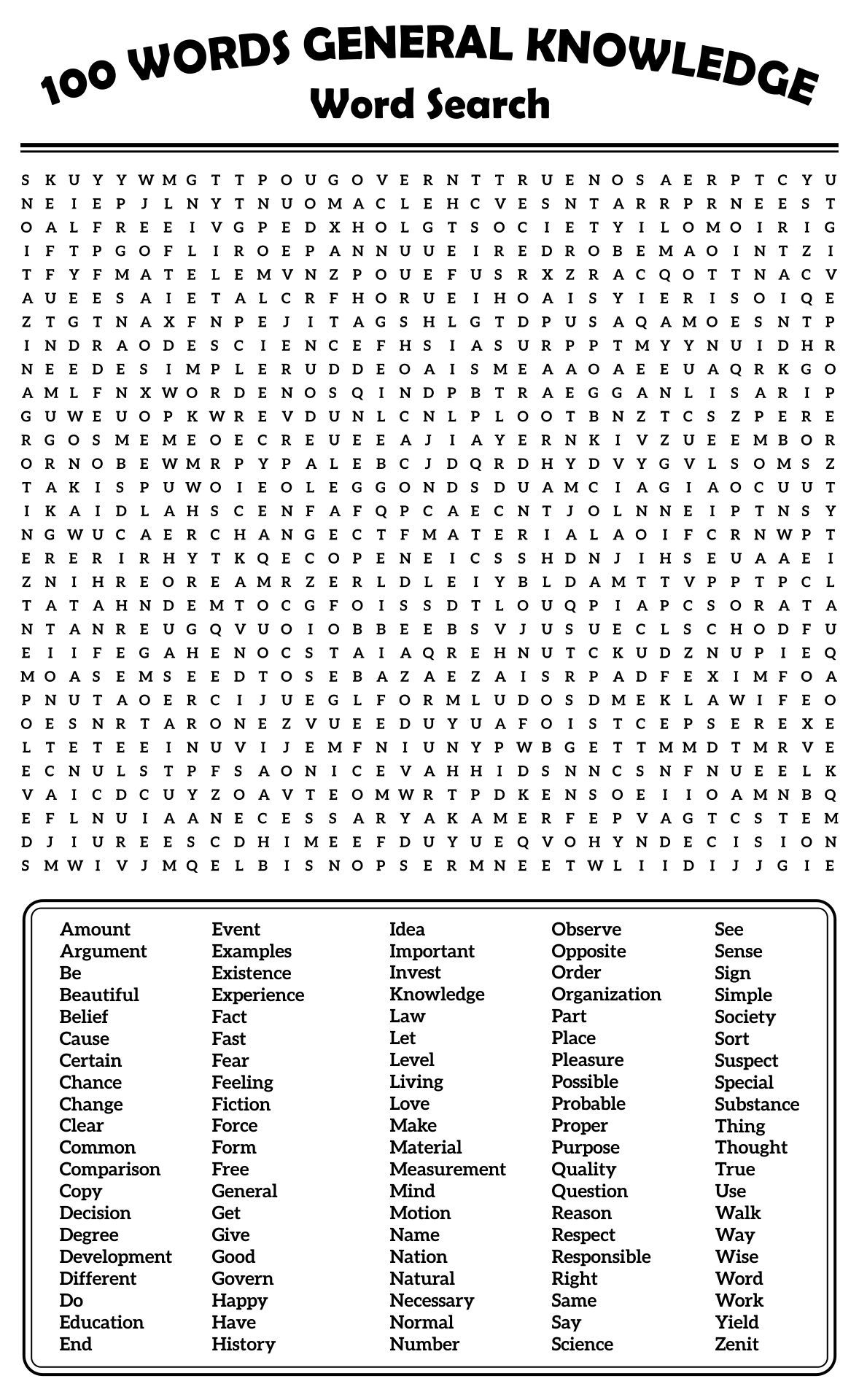 Free Printable 100 Answer Sheet